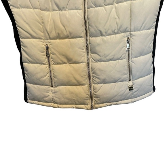 Calvin Klein Womens Ivory & Black Quilted Stretch Sides Puffer Vest Small NWOT - Picture 4 of 12